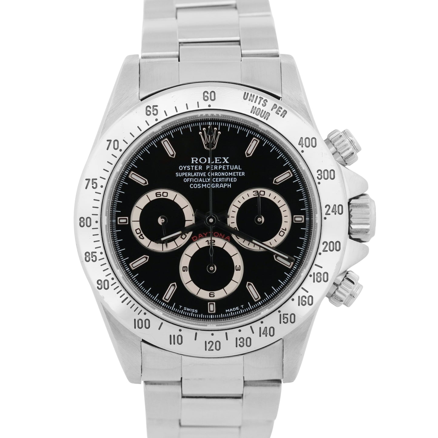 1998 PAPERS Rolex Daytona ZENITH Cosmograph BLACK Stainless RSC 40mm 16520 BOX