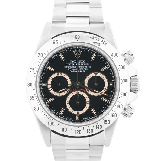 1997 Rolex Daytona Cosmograph BLACK Stainless Steel Chronograph 40mm 16520 Watch