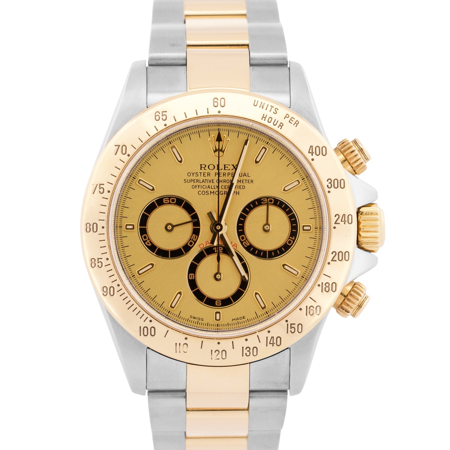 2000 Rolex Daytona Cosmograph CHAMPAGNE 18K Gold Stainless Steel ZENITH 16523