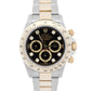1999 Rolex Daytona Cosmograph BLACK DIAMOND 18K Gold Stainless Steel Watch 16523