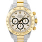 1997 Rolex Daytona Cosmograph WHITE ARABIC 18K Gold Two-Tone Steel Watch 16523