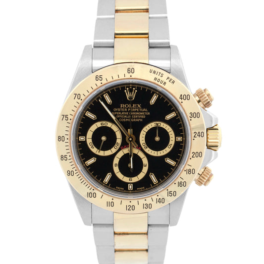 UNPOLISHED PAPERS Rolex Daytona Cosmograph BLACK 18K Gold Steel ZENITH 16523 BOX