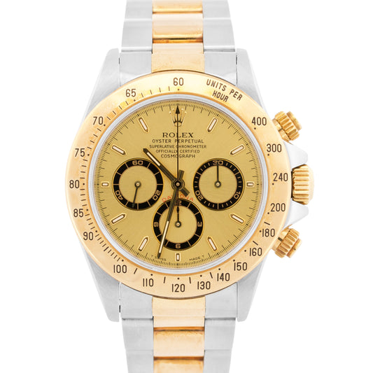 1996 Rolex Daytona Cosmograph CHAMPAGNE 18K Yellow Gold Steel 16523 BOX