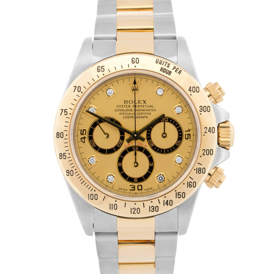 2024 RSC Rolex Daytona Cosmograph CHAMPAGNE DIAMOND 18K Gold Steel 16523 BOX