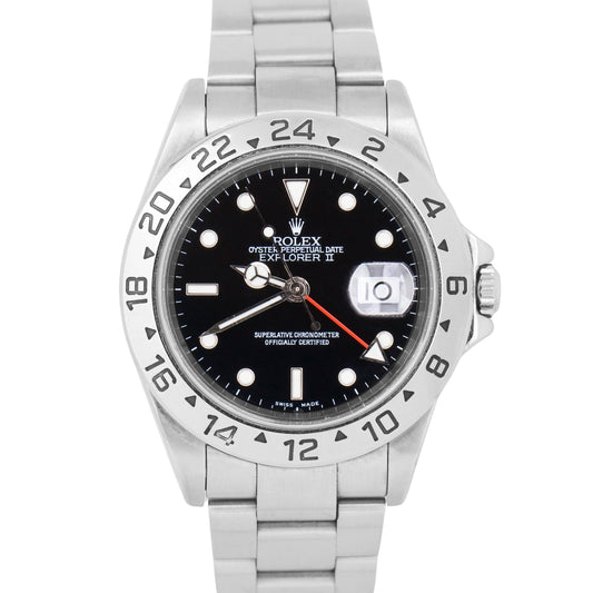 Rolex Explorer II Black Stainless Steel Oyster Automatic Date 40mm 16570 Watch