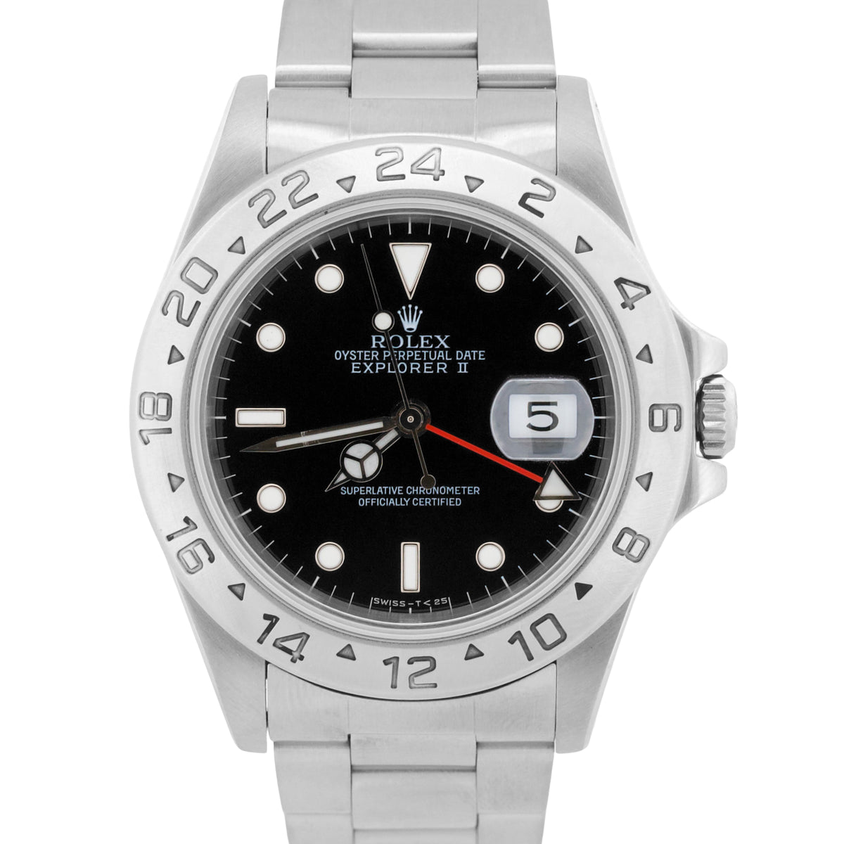 1997 Rolex Explorer II 16570 Black Stainless Steel Red Oyster 40mm Watch