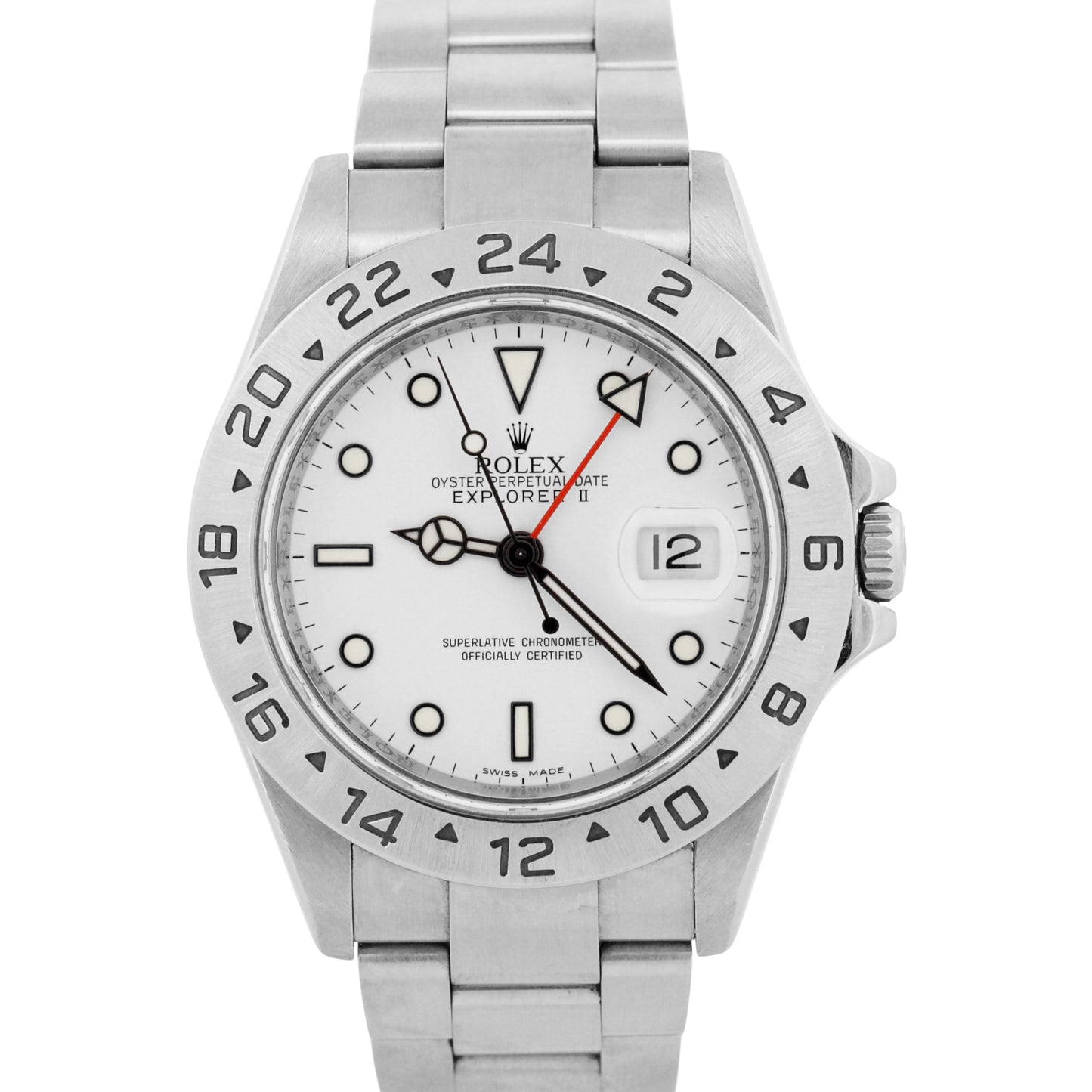 Rolex Explorer II POLAR WHITE 3816 Stainless Steel NO-HOLES 40mm REHAUT 16570