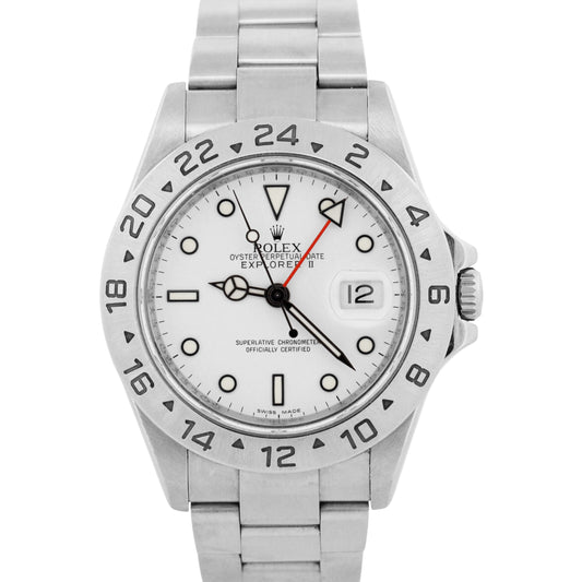 Rolex Explorer II POLAR WHITE 3816 Stainless Steel NO-HOLES 40mm REHAUT 16570