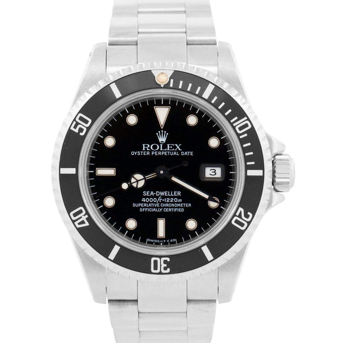 1996 Rolex Sea-Dweller 16600 40mm Black Oyster Stainless Steel Date Watch