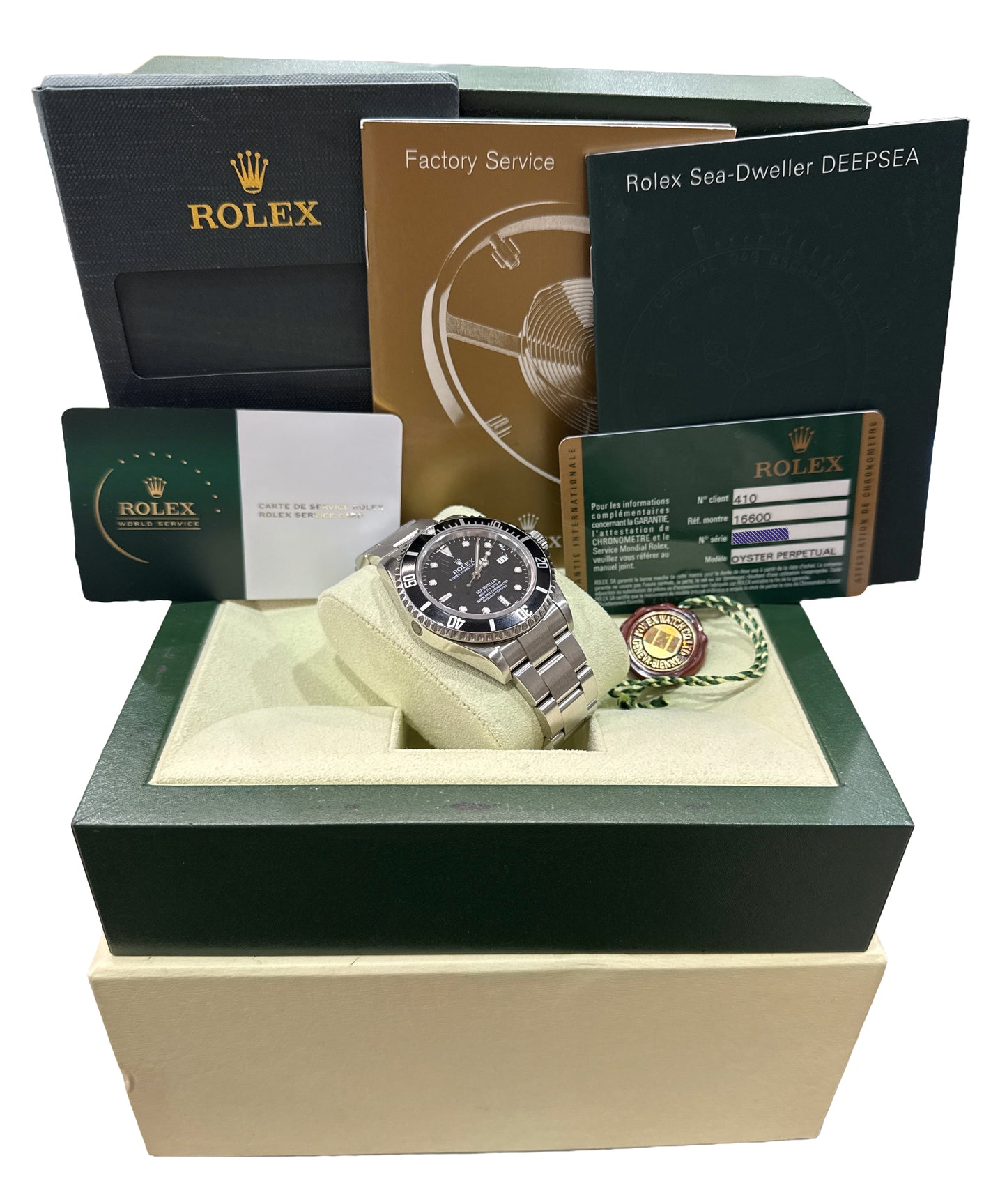 2025 RSC PAPERS Rolex Sea-Dweller Black 40mm Stainless Steel Watch 16600 BOX