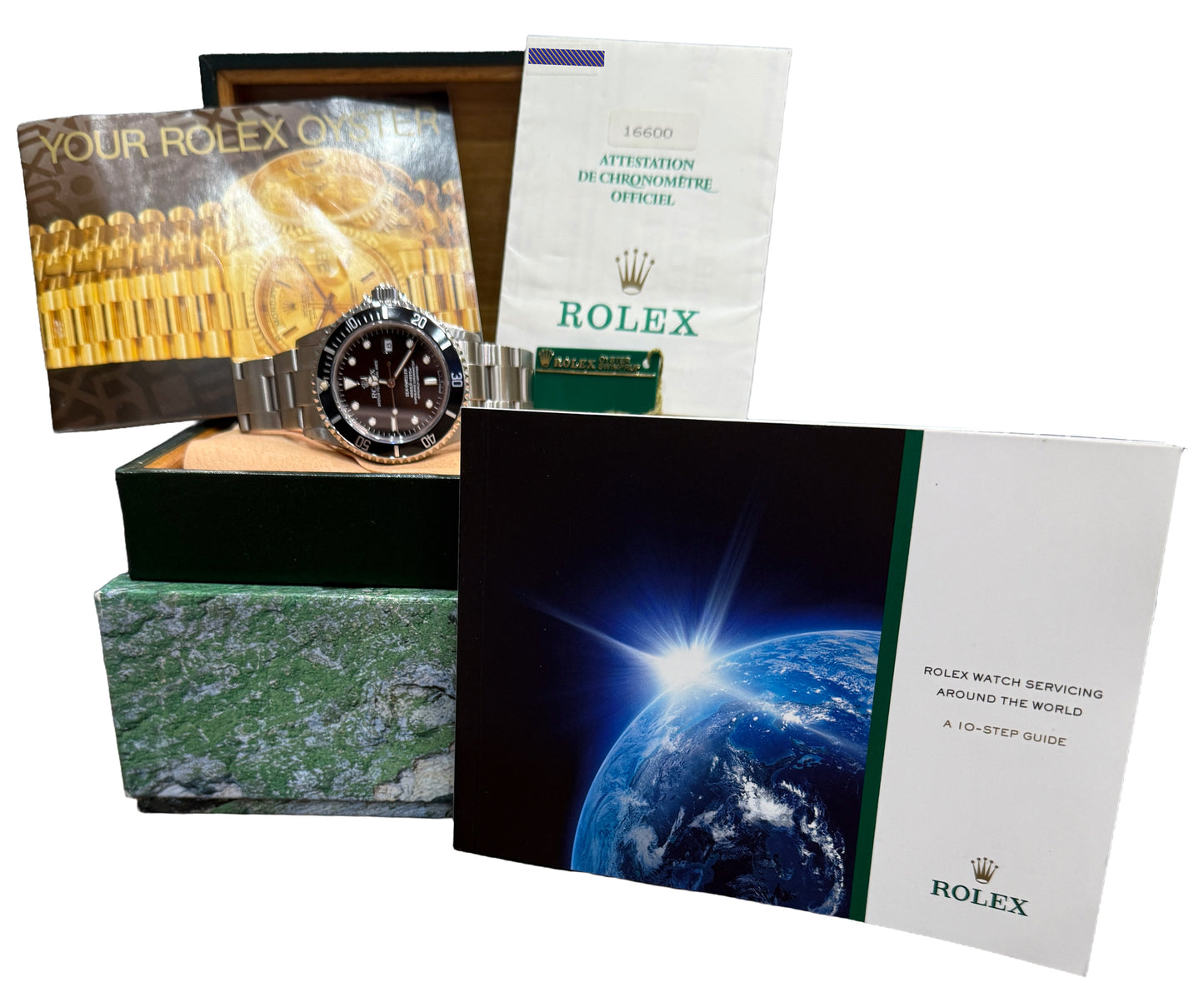 PAPERS Rolex Sea-Dweller BLACK 40mm Stainless Steel Oyster 16600 Dive Watch BOX