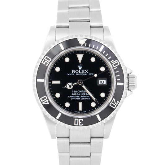 2022 RSC Rolex Sea-Dweller NO-HOLES 40mm Black Oyster Steel Watch 16600 T BOX