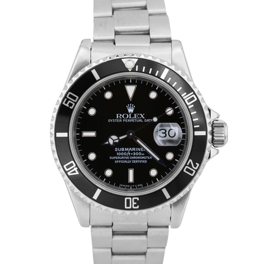 2023 RSC PAPERS Rolex Submariner Date BLACK Stainless Steel Oyster 16610 BOX