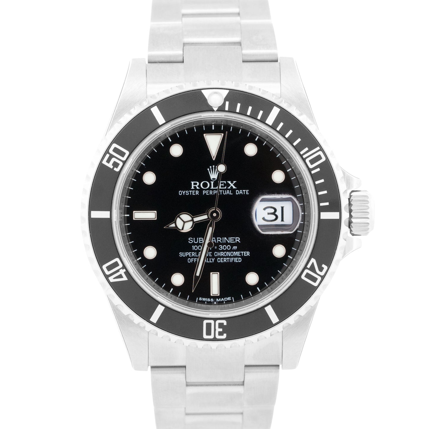NEW STICKERED Rolex Submariner Date BLACK Steel 40mm RANDOM SERIAL Watch 16610