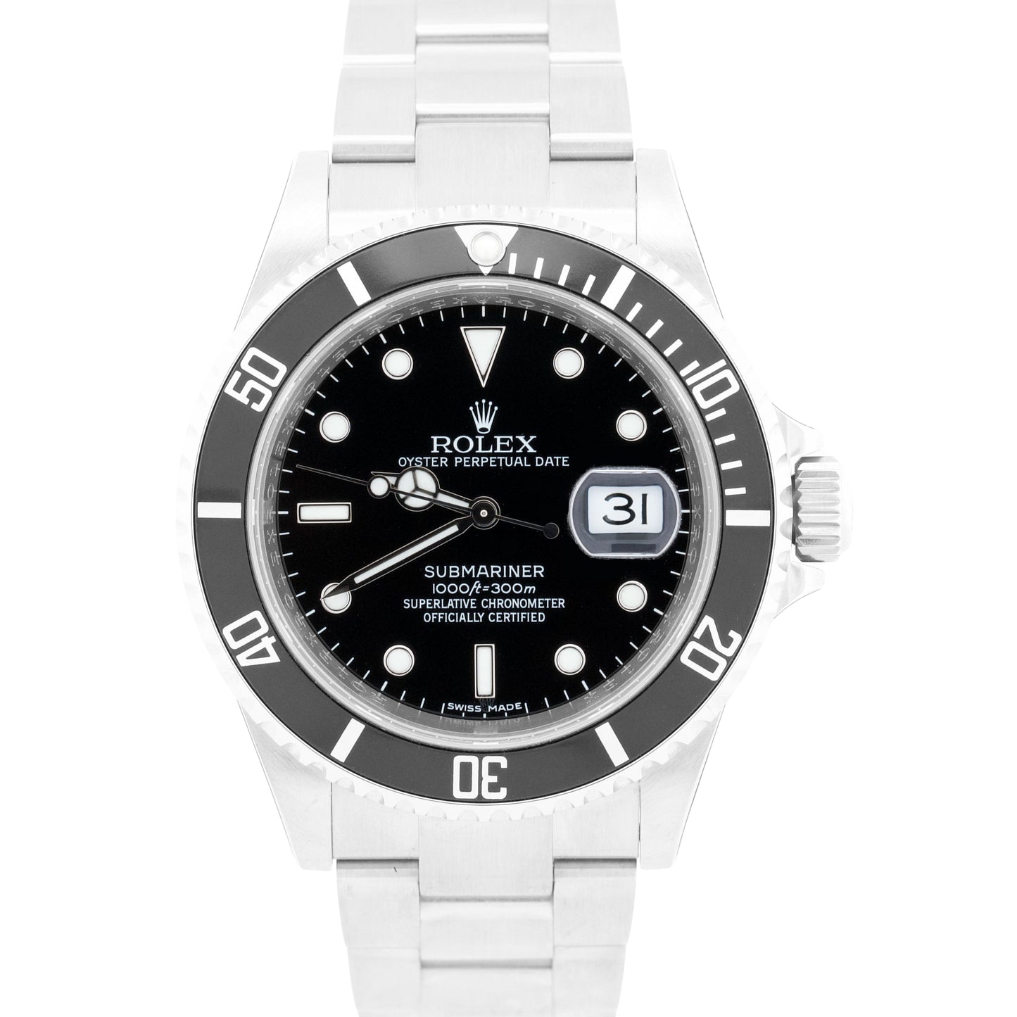 NOS STICKERED Rolex Submariner Date BLACK Steel RANDOM SERIAL 40mm 16610 BOX