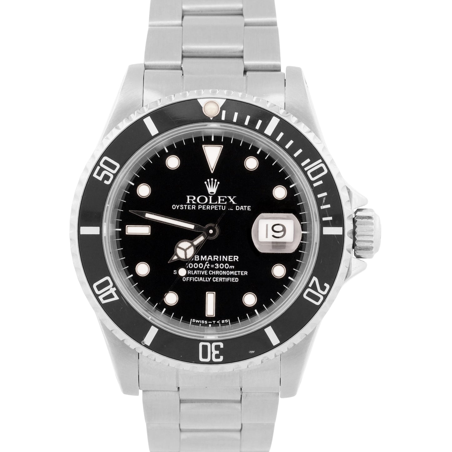 1993 Rolex Submariner Date 16610 Black Stainless Steel Automatic 40mm Watch