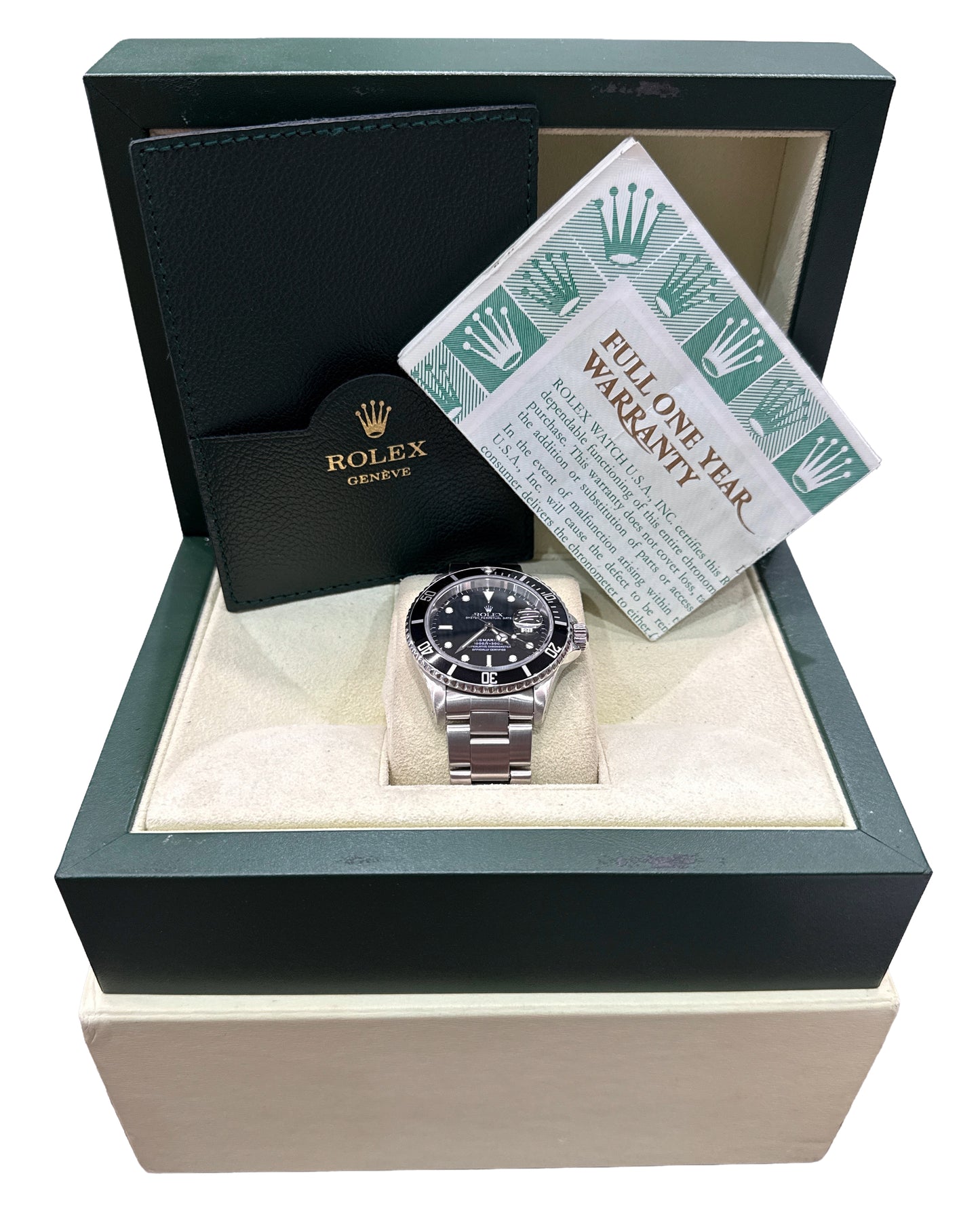 1998 PAPERS Rolex Submariner Date BLACK Stainless Steel 40mm 16610 Oyster BOX