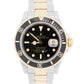 Rolex Submariner Date 40mm BLACK 18K Yellow Gold Stainless Steel 16613 Watch