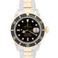 1993 Rolex Submariner Date 40mm BLACK 18K Yellow Gold Stainless Steel 16613