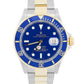 2006 Rolex Submariner Date 16613 Blue Two-Tone 18K No-Holes 40mm Box Papers