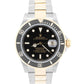 Rolex Submariner Date 40mm BLACK Two-Tone 18K Yellow Gold GOLD BUCKLE 16613