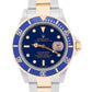 Rolex Submariner Date BLUE Two-Tone 18K GOLD BUCKLE Steel 40mm 16613 Watch