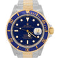 1997 Rolex Submariner Date 40mm BLUE 18K Yellow Gold Stainless Steel 16613 Watch