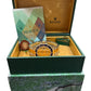 2004 Rolex Submariner Date 16613 Serti Champagne Blue Steel 18K 40mm Box Papers