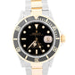 1990 PAPERS Rolex Submariner Date 40mm BLACK 18K Yellow Gold Steel 16613 BOX