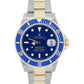 PAPERS Rolex Submariner Date 40mm BLUE 18K Steel GOLD BUCKLE Watch 16613 BOX