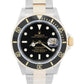 Rolex Submariner Date 16613 Black No-Holes 18K Yellow Gold Two-Tone 40mm Watch