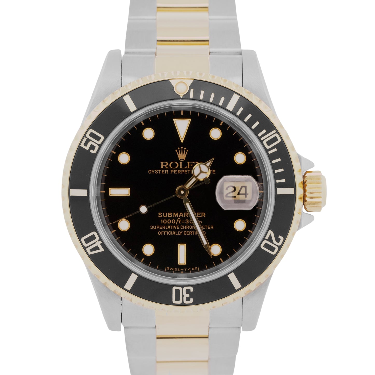 2021 RSC PAPERS Rolex Submariner Date 40mm BLACK Steel 18K Gold Watch 16613 BOX