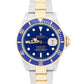 UNPOLISHED Rolex Submariner Date 40mm BLUE 18K Yellow Gold Steel NO-HOLES 16613