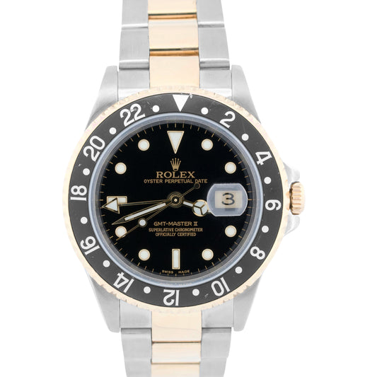 Rolex GMT-Master II BLACK 18K Yellow Gold Stainless Steel OYSTER 40mm 16713