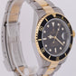 Rolex Submariner Date 40mm Black Two-Tone 18K Gold NO-HOLES Steel 16613 Watch