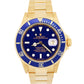 2005 PAPERS Rolex Submariner Date BLUE 18K Yellow Gold Oyster 40mm 16618 BOX