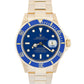 Rolex Submariner Date 18K Yellow Gold BLUE 40mm Oyster Automatic 16618 Watch