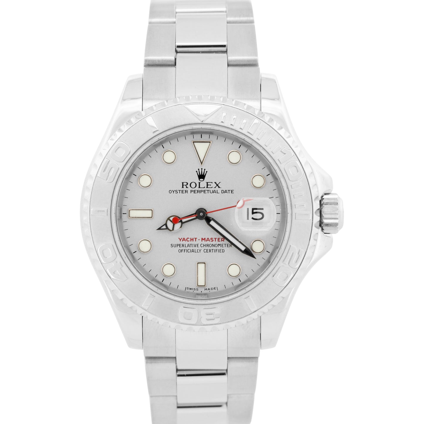 Rolex Yacht-Master PLATINUM Stainless Steel 40mm Oyster Date YM1 Watch 16622