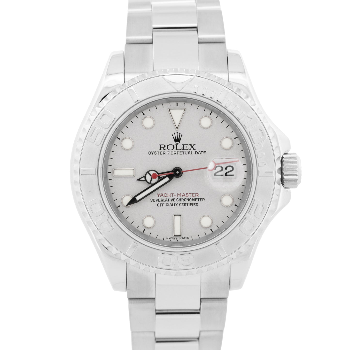 Rolex Yacht-Master PLATINUM Stainless Steel 40mm Oyster Date YM1 Watch 16622