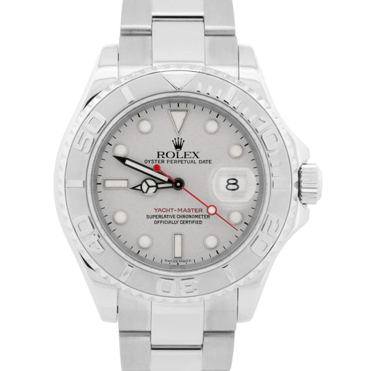 MINT Rolex Yacht-Master PLATINUM Stainless Steel 40mm Oyster Date Watch 16622