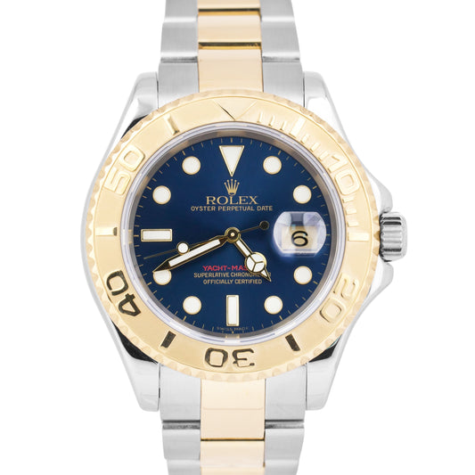 PAPERS Rolex Yacht-Master 40mm BLUE Two-Tone 18K Yellow Gold Steel 16623 B+P