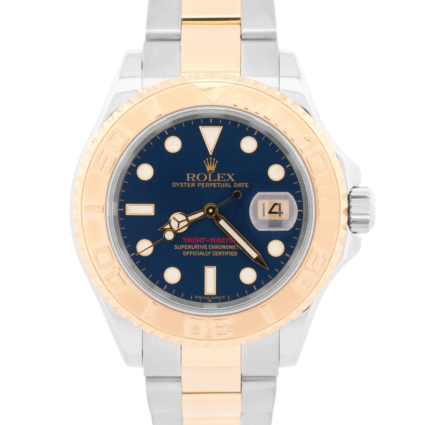 Rolex Yacht-Master 40mm BLUE 18K Two-Tone 18K Yellow Gold Steel 16623 YM1 Watch