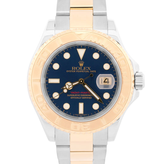 Rolex Yacht-Master 40mm BLUE 18K Two-Tone 18K Yellow Gold Steel 16623 YM1 Watch