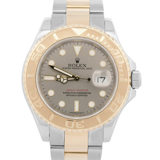 Rolex Yacht-Master 40mm SILVER 18K Two-Tone 18K Yellow Gold Steel 16623 Watch