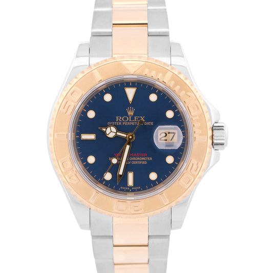 MINT Rolex Yacht-Master 40mm BLUE 18K Two-Tone 18K Yellow Gold Steel 16623 Watch