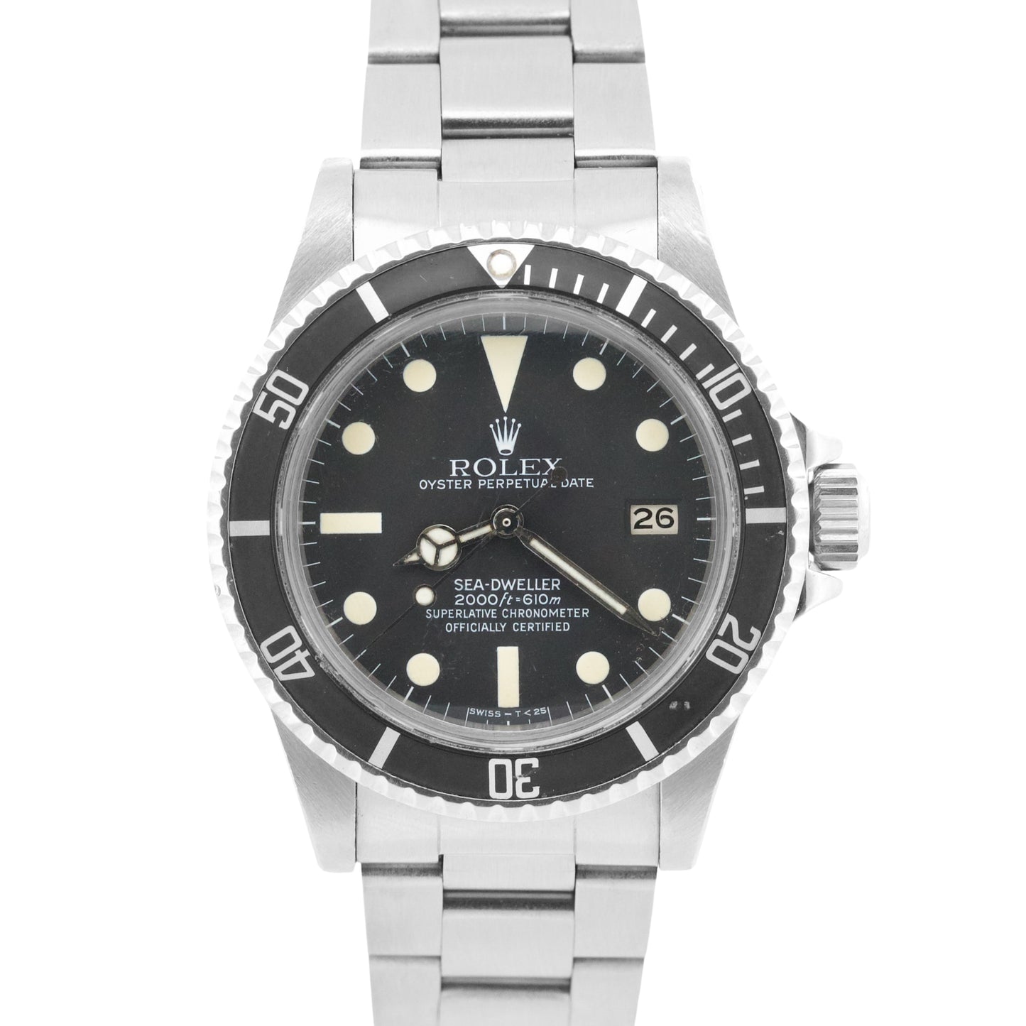 1982 PAPERS Rolex Sea-Dweller Black PATINA 40mm Stainless Steel Watch 1665 BOX