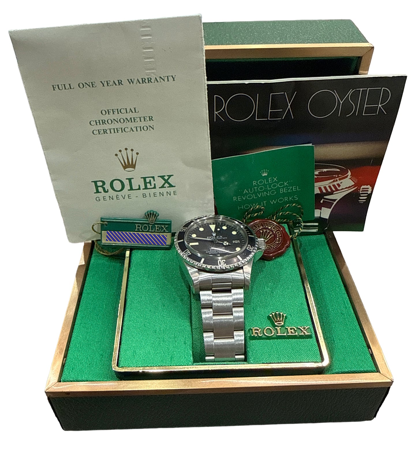 1982 PAPERS Rolex Sea-Dweller Black PATINA 40mm Stainless Steel Watch 1665 BOX