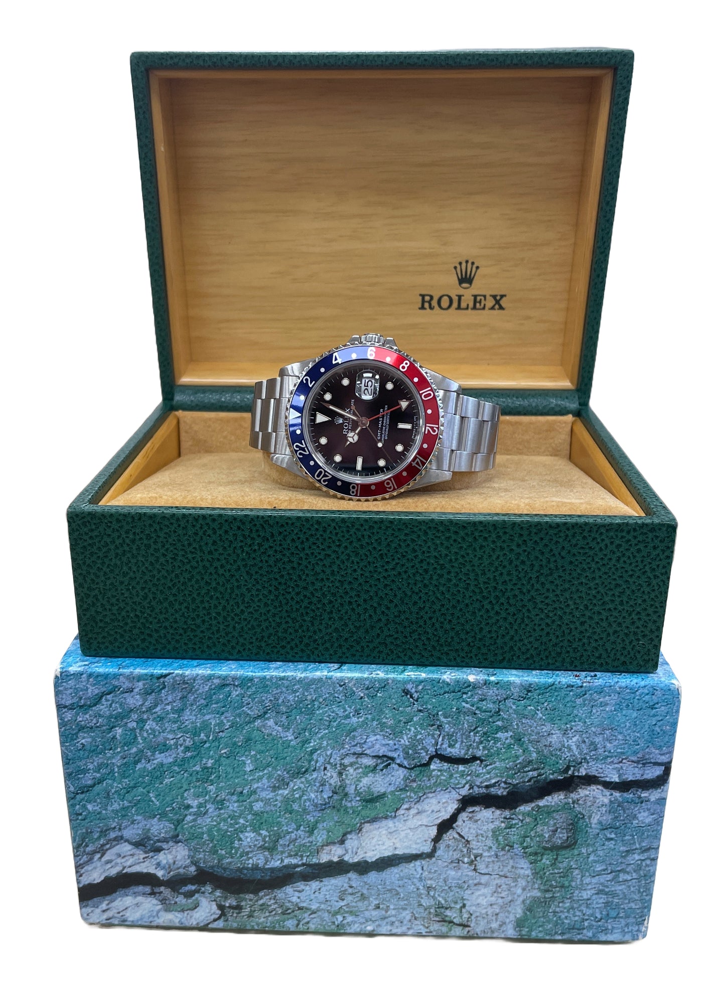 MINT Rolex GMT-Master PEPSI Blue Red Stainless OYSTER Black Steel 40mm 16700 BOX