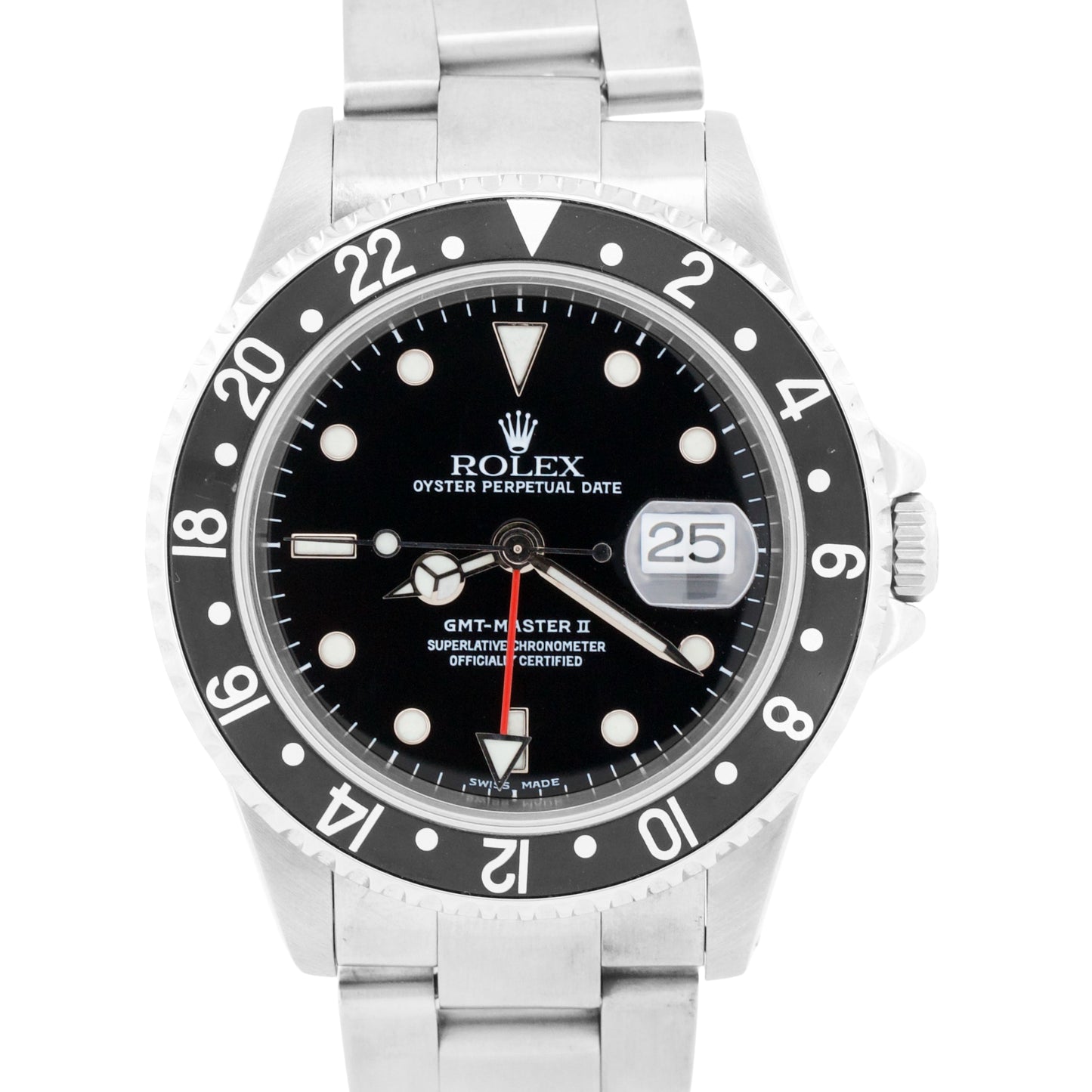 PAPERS Rolex GMT-Master II BLACK Red Stainless Steel Date OYSTER 16710 Watch BOX