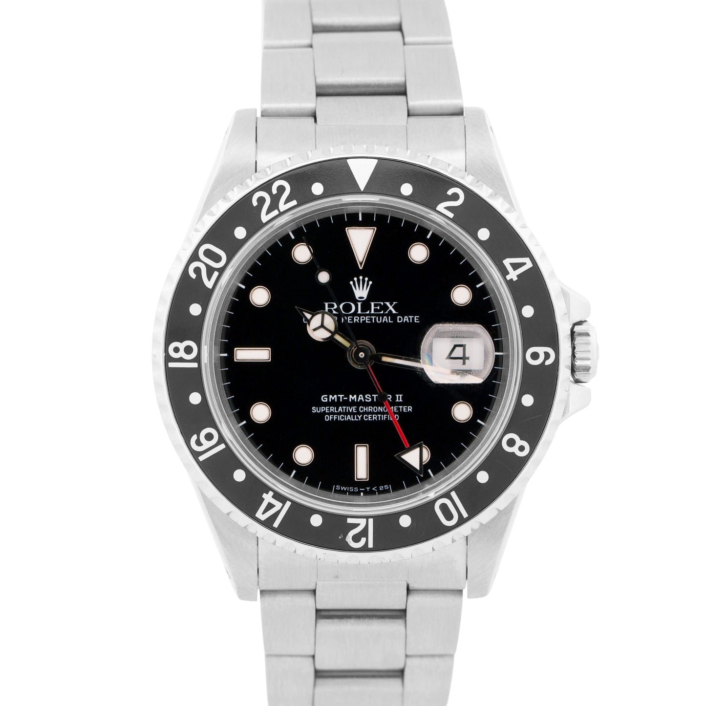 MINT Rolex GMT-Master II 40mm  Red BLACK Stainless Steel Oyster Watch 16710